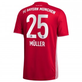 Koszulka Bayern Monachium Thomas Muller 25 Domowe Stroje Piłkarskie 2020/21 Krótki Rękaw